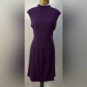 “Chaps” Ralph Lauren Women's Size 14 Sheath Sleeveless Aubergine color Dress